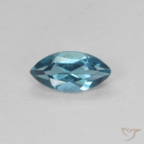 Topaze Bleu Londres naturelle Marquise, 0.47 ct, VVS
