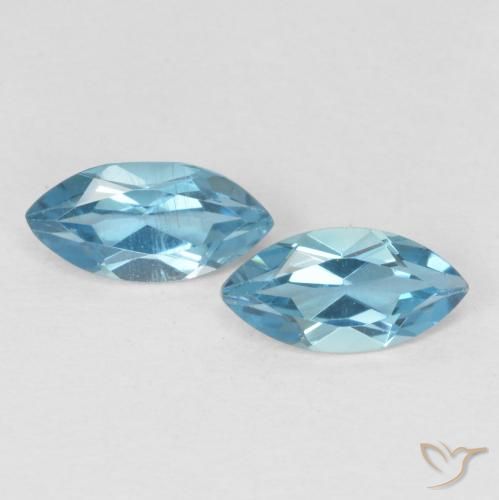 0.84ctw Naturel Bleu Londres Topaze, Marquise, VS