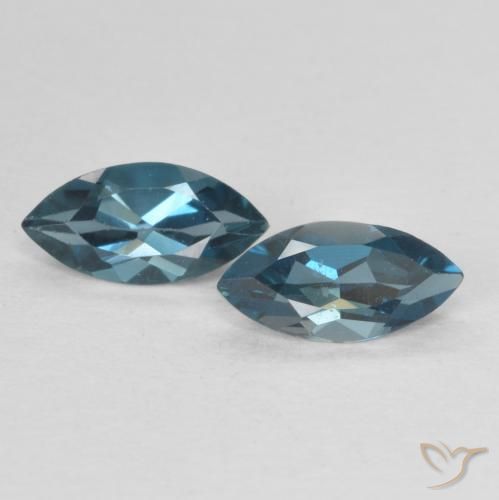 0.90ctw Naturel Bleu Londres Topaze, Marquise, VVS-VS