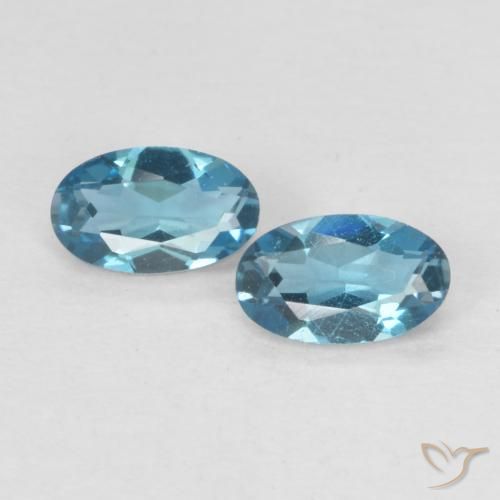 0.57ctw Naturel Bleu Londres Topaze, ovale, VVS-VS