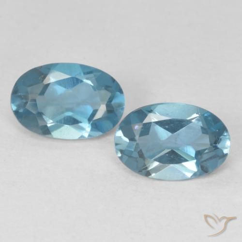 1.10ctw Naturel Bleu Londres Topaze, ovale, VVS-VS