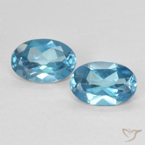 1.04ctw Naturel Bleu Londres Topaze, ovale, VVS-VS