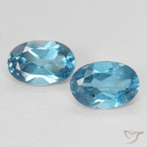1.22ctw Naturel Bleu Londres Topaze, ovale, VS