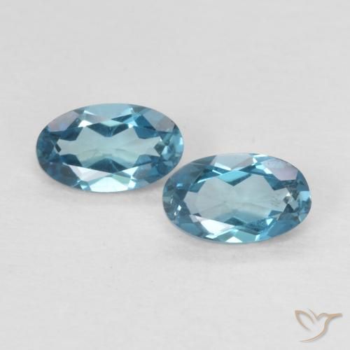 0.53ctw Naturel Bleu Londres Topaze, ovale, VVS-VS
