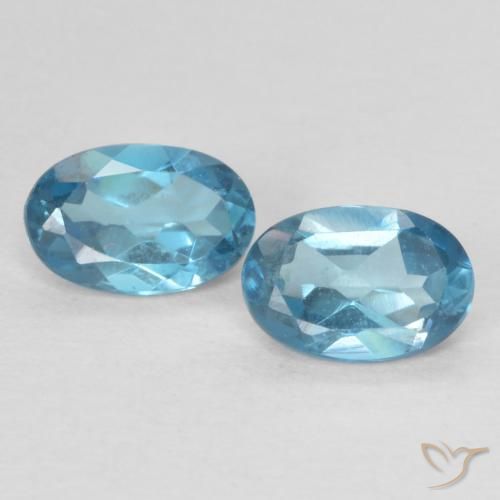 1.12ctw Naturel Bleu Londres Topaze, ovale, VVS-VS