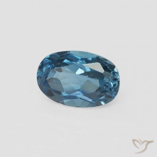 Topaze Bleu Londres naturelle ovale, 0.61 ct, VVS-VS