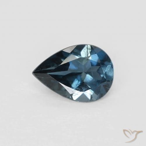 0.85ct Naturel Bleu Londres Topaze, En forme de poire, VVS-VS