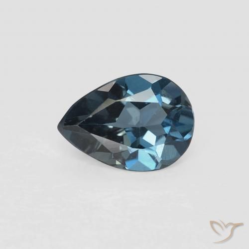 0.71ct Naturel Bleu Londres Topaze, En forme de poire, VVS-VS
