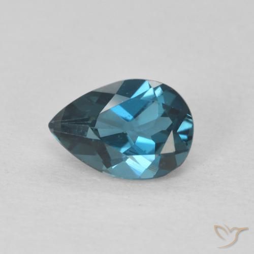 0.78ct Naturel Bleu Londres Topaze, En forme de poire, VVS-VS