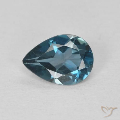 0.69ct Naturel Bleu Londres Topaze, En forme de poire, VVS-VS