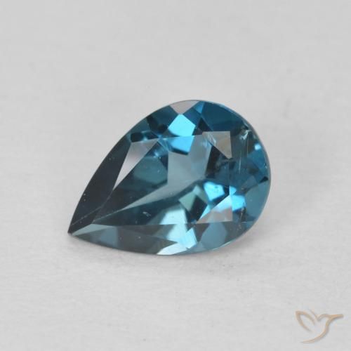 0.74ct Naturel Bleu Londres Topaze, En forme de poire, VVS-VS