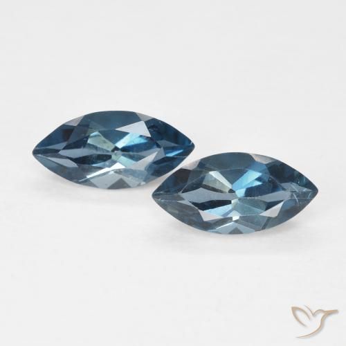 0.98ctw Naturel Bleu Londres Topaze, Marquise, VS