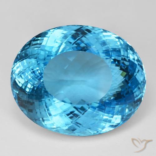 137.38ct Naturel Bleu Suisse Topaze, ovale, IF