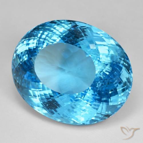 Topaze Bleu Suisse naturelle ovale, 137.38 ct, IF