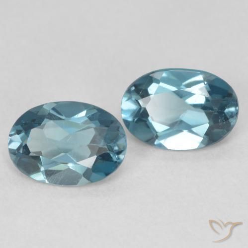 1.83ctw Naturel Bleu Londres Topaze, ovale, VS