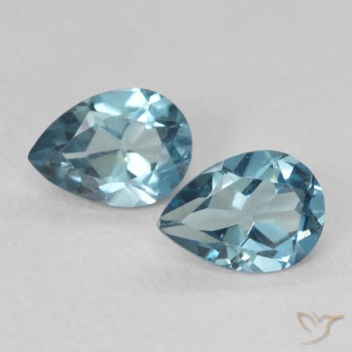 1.83ctw Naturel Bleu Suisse Topaze, En forme de poire, VS