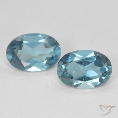 1.79ctw Naturel Bleu Londres Topaze, ovale, VS