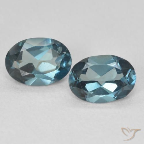 2.07ctw Naturel Bleu Londres Topaze, ovale, VS