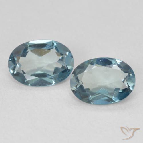 1.67ctw Naturel Bleu Londres Topaze, ovale, VS