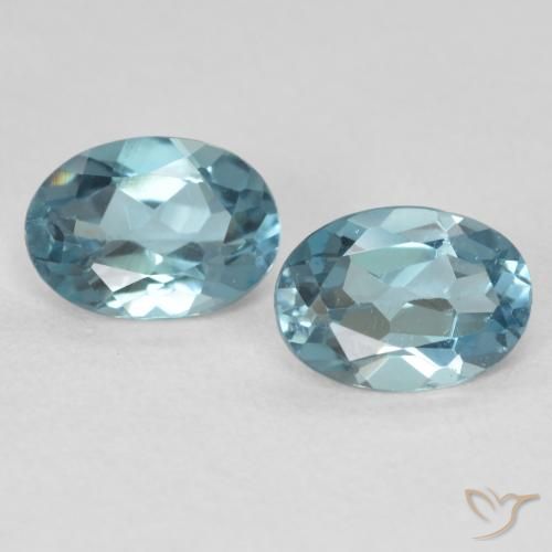1.95ctw Naturel Bleu Londres Topaze, ovale, VS