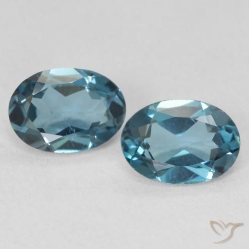 2.00ctw Naturel Bleu Londres Topaze, ovale, VS