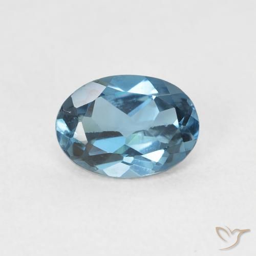 Topaze Bleu Londres naturelle ovale, 1.06 ct, VVS-VS