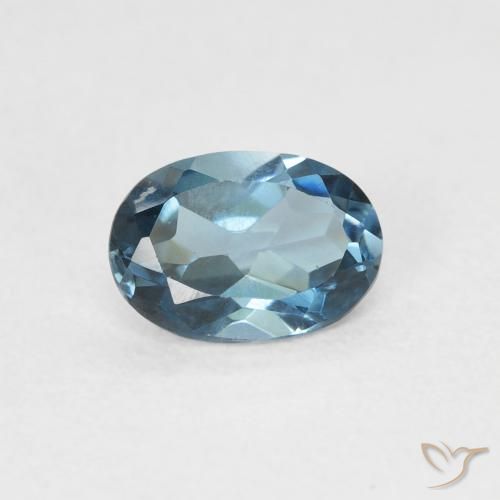 Topaze Bleu Londres naturelle ovale, 0.93 ct, VVS-VS