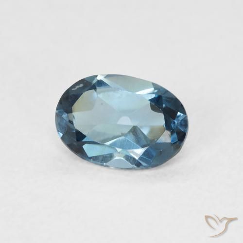 Topaze Bleu Londres naturelle ovale, 0.93 ct, VVS-VS