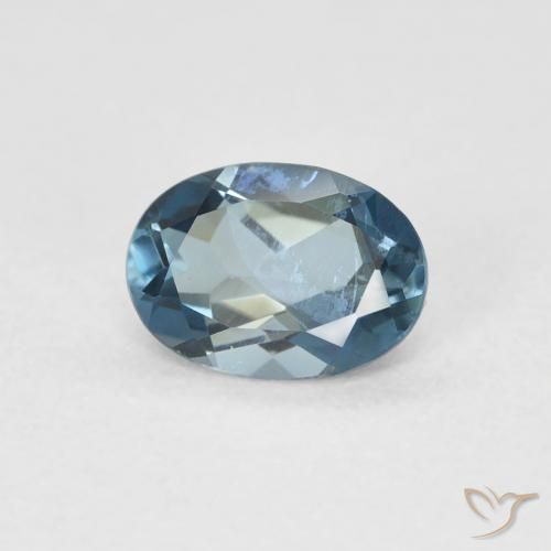 Topaze Bleu Londres naturelle ovale, 0.97 ct, VVS-VS