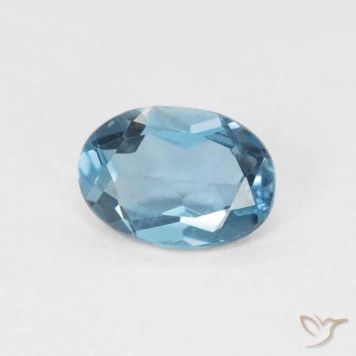 Topaze Bleu Londres naturelle ovale, 0.89 ct, VVS-VS