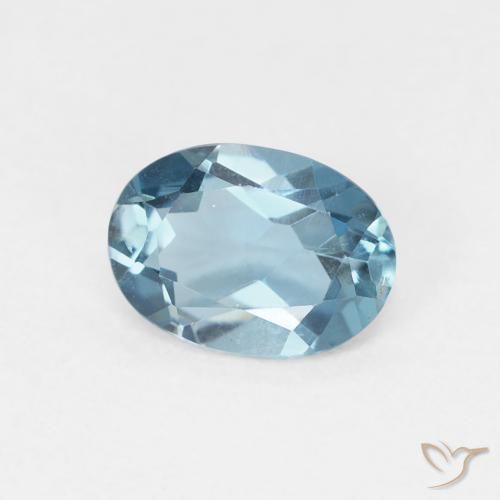 Topaze Bleu Londres naturelle ovale, 0.89 ct, VVS