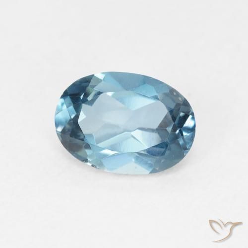 Topaze Bleu Londres naturelle ovale, 1.03 ct, VVS