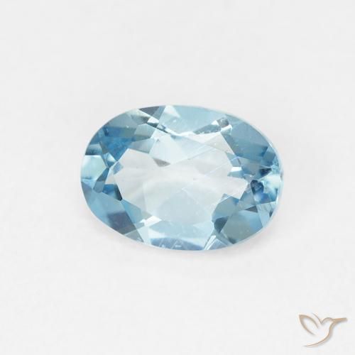 Topaze Bleu Suisse naturelle ovale, 0.92 ct, VVS