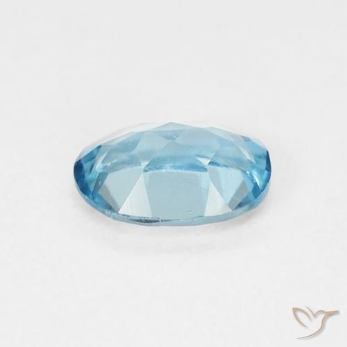 Topaze Bleu Suisse naturelle ovale, 0.92 ct, VVS