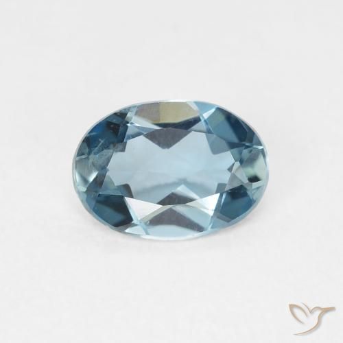 Topaze Bleu Londres naturelle ovale, 0.78 ct, VVS