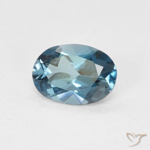 Topaze Bleu Londres naturelle ovale, 0.91 ct, VVS
