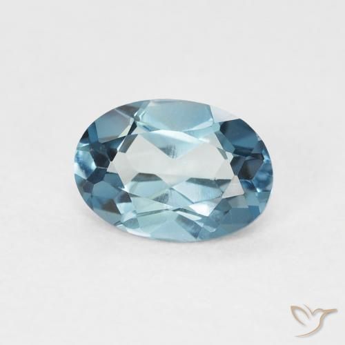 Topaze Bleu Londres naturelle ovale, 0.97 ct, VVS