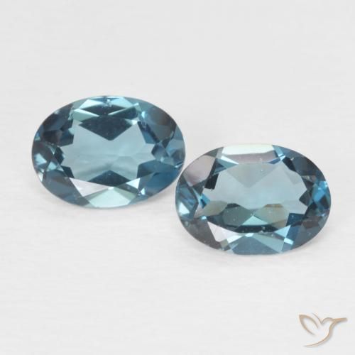 1.73ctw Naturel Bleu Londres Topaze, ovale, VVS-VS