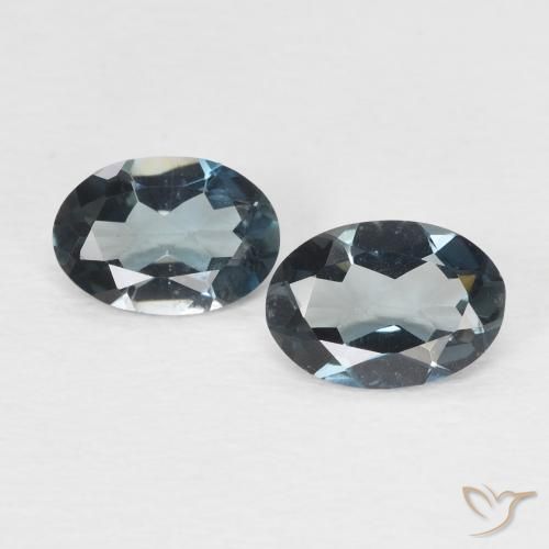 1.44ctw Naturel Bleu Londres Topaze, ovale, VVS