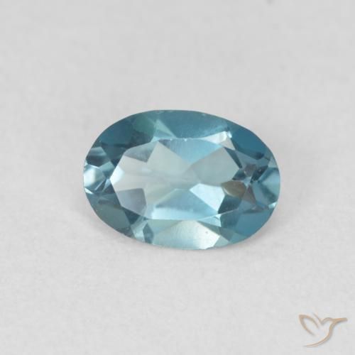 Topaze Bleu Londres naturelle ovale, 0.91 ct, VVS