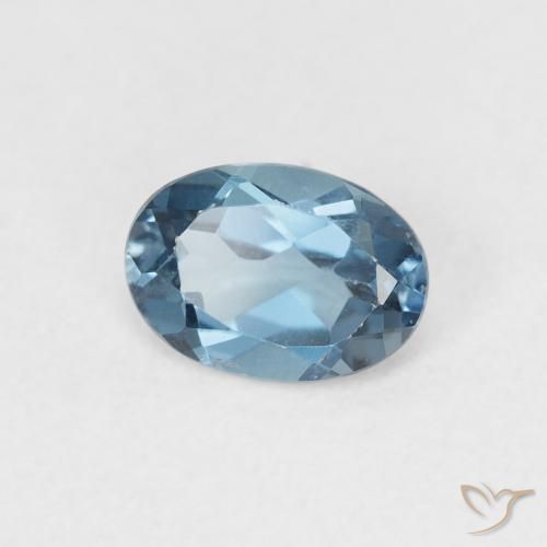 Topaze Bleu Londres naturelle ovale, 0.97 ct, VVS-VS
