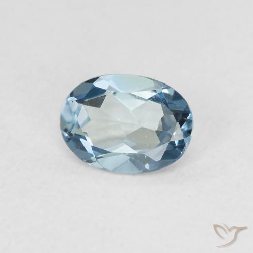 Topaze Bleu Londres naturelle ovale, 0.83 ct, VVS-VS