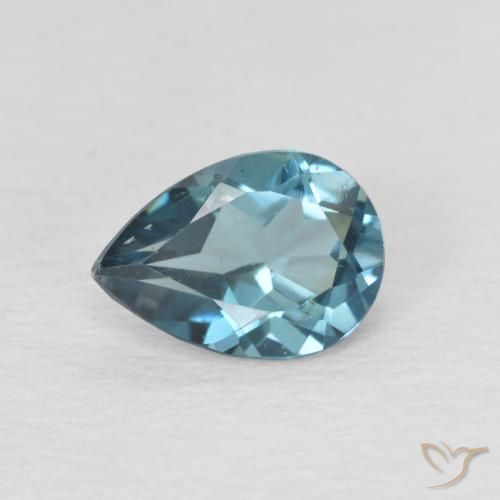 0.89ct Naturel Bleu Londres Topaze, En forme de poire, VS