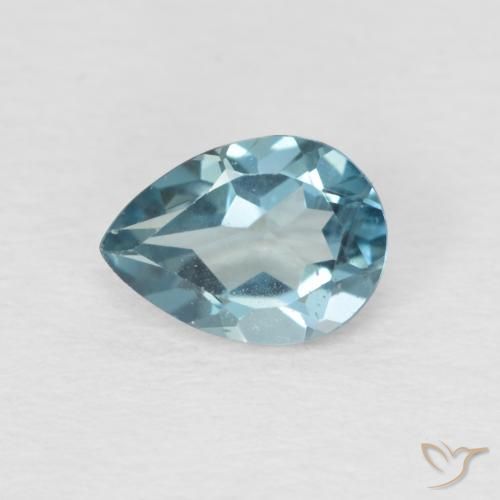0.89ct Naturel Bleu Londres Topaze, En forme de poire, VS