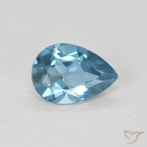 Topaze Bleu Londres naturelle En forme de poire, 0.81 ct, VS