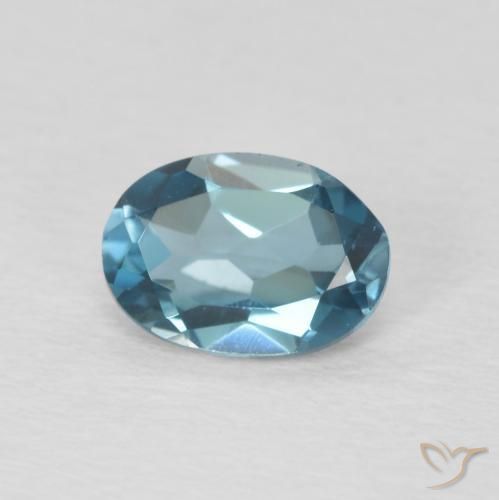 Topaze Bleu Londres naturelle ovale, 0.90 ct, VVS