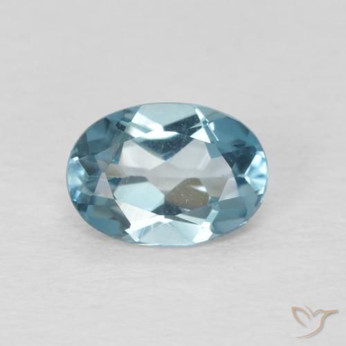 Topaze Bleu Londres naturelle ovale, 0.89 ct, VVS