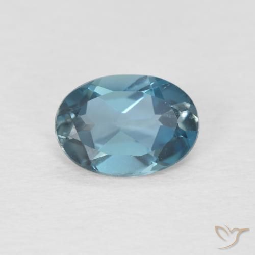 Topaze Bleu Londres naturelle ovale, 0.88 ct, VVS
