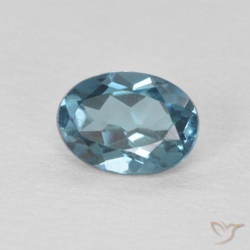Topaze Bleu Londres naturelle ovale, 1.11 ct, VVS