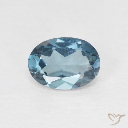 Topaze Bleu Londres naturelle ovale, 0.96 ct, VVS-VS
